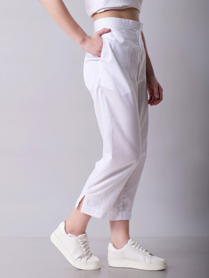 Tapered White Pants