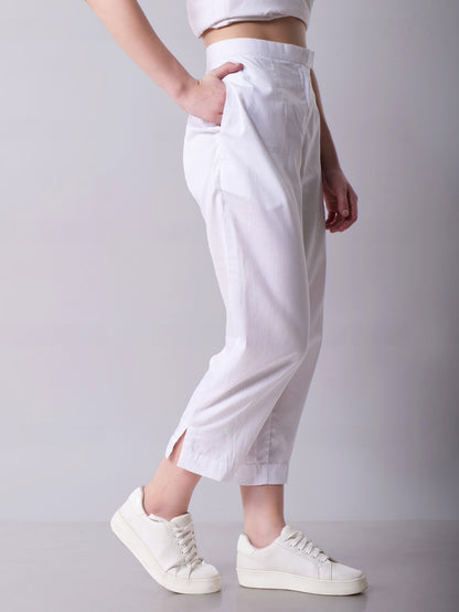 Tapered White Pants
