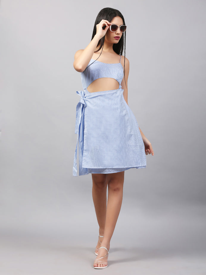 OVERLAP STRIPE SPAGHETTI DRESS