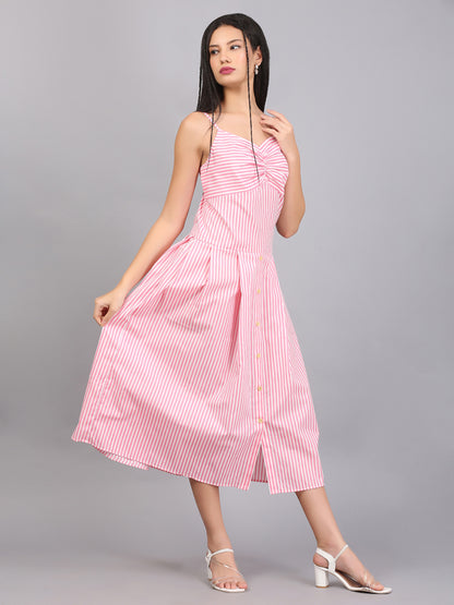 STRIPE SPAGHETTI  DRESS