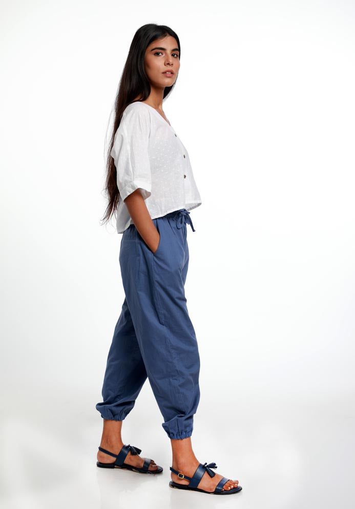 TEXTURED WHITE LINEN TOP