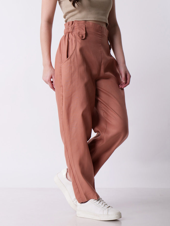 Dusty pink straight pants