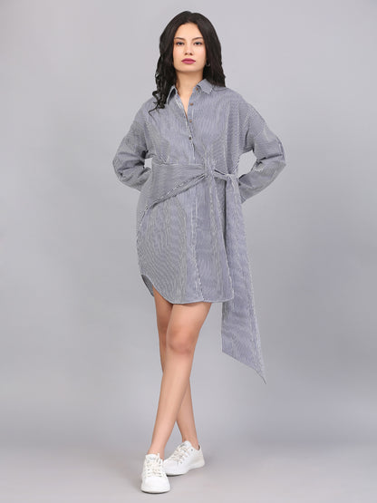 KNOTTED BUTTON DOWN DRESS