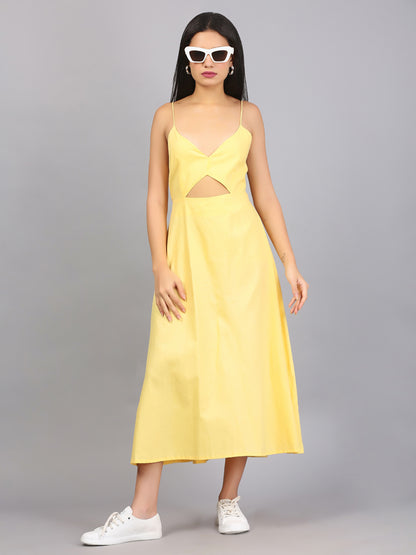 CITRUS YELLOW SPAGHETTI DRESS