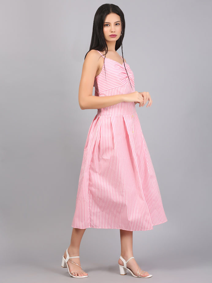STRIPE SPAGHETTI  DRESS