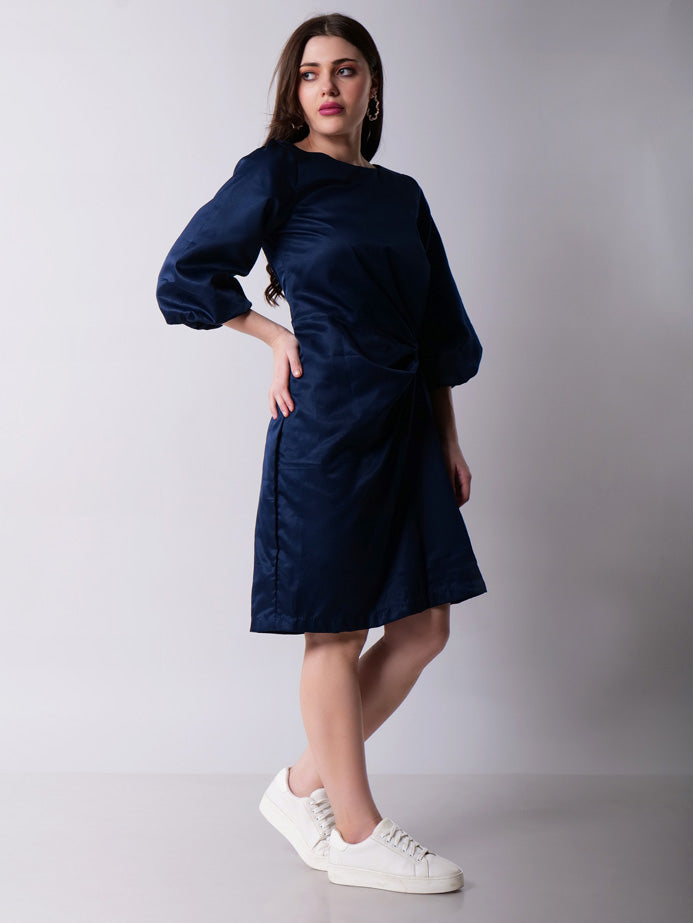 Assymetric Pleated Midi Dress