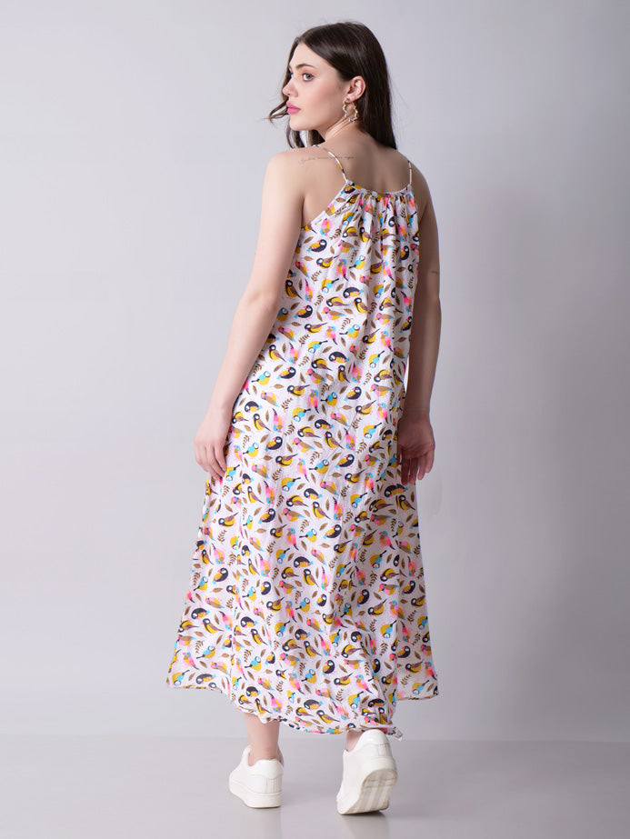 Printed High-low Maxi Dress