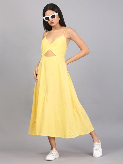 CITRUS YELLOW SPAGHETTI DRESS