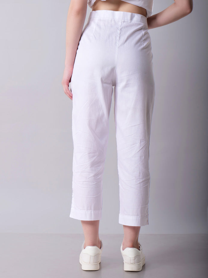 Tapered White Pants