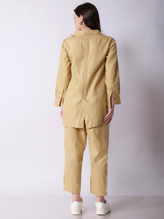 Beige High Low Coord Set