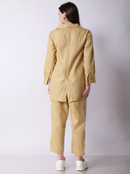 Beige High Low Coord Set