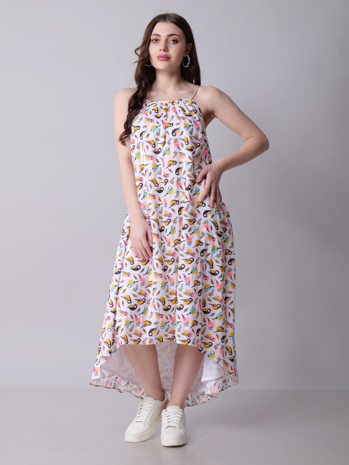 Printed Off-shoulder maxi dress