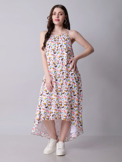 Printed Off-shoulder maxi dress