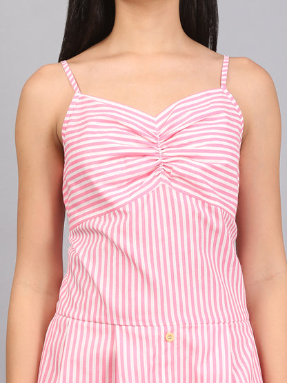 STRIPE SPAGHETTI  DRESS