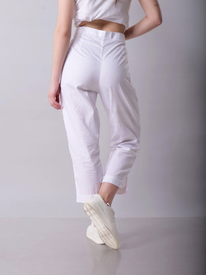 Tapered White Pants