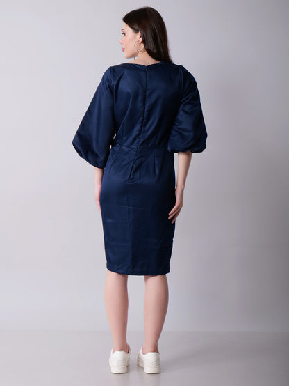 Assymetric Pleated Midi Dress
