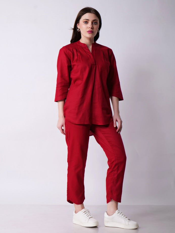 Red high Low Coord Set
