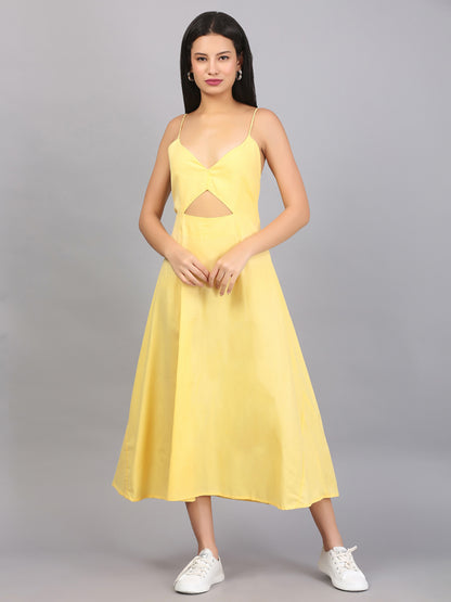 CITRUS YELLOW SPAGHETTI DRESS