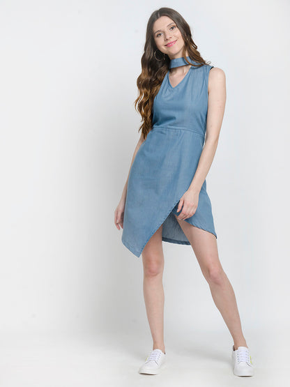Sustainable Style Side Slit Choker Dress