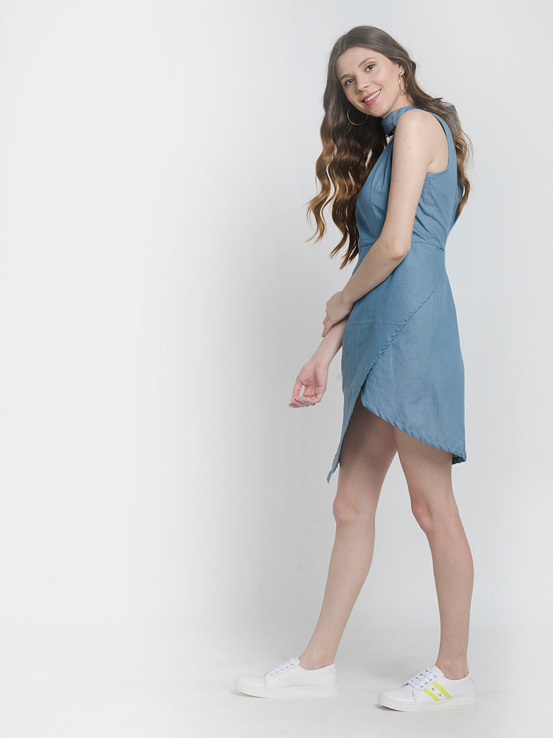 Sustainable Style Side Slit Choker Dress