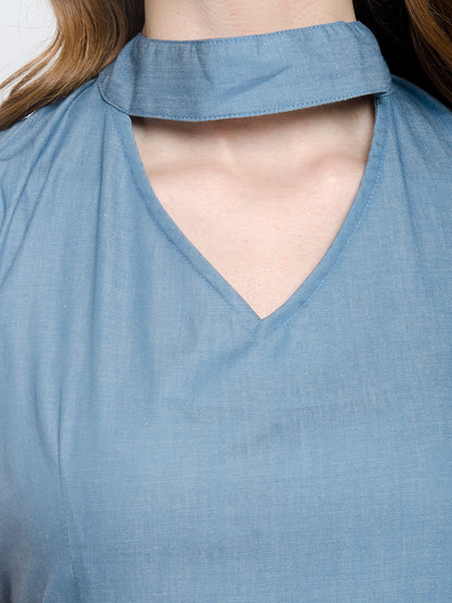 Sustainable Style Side Slit Choker Dress
