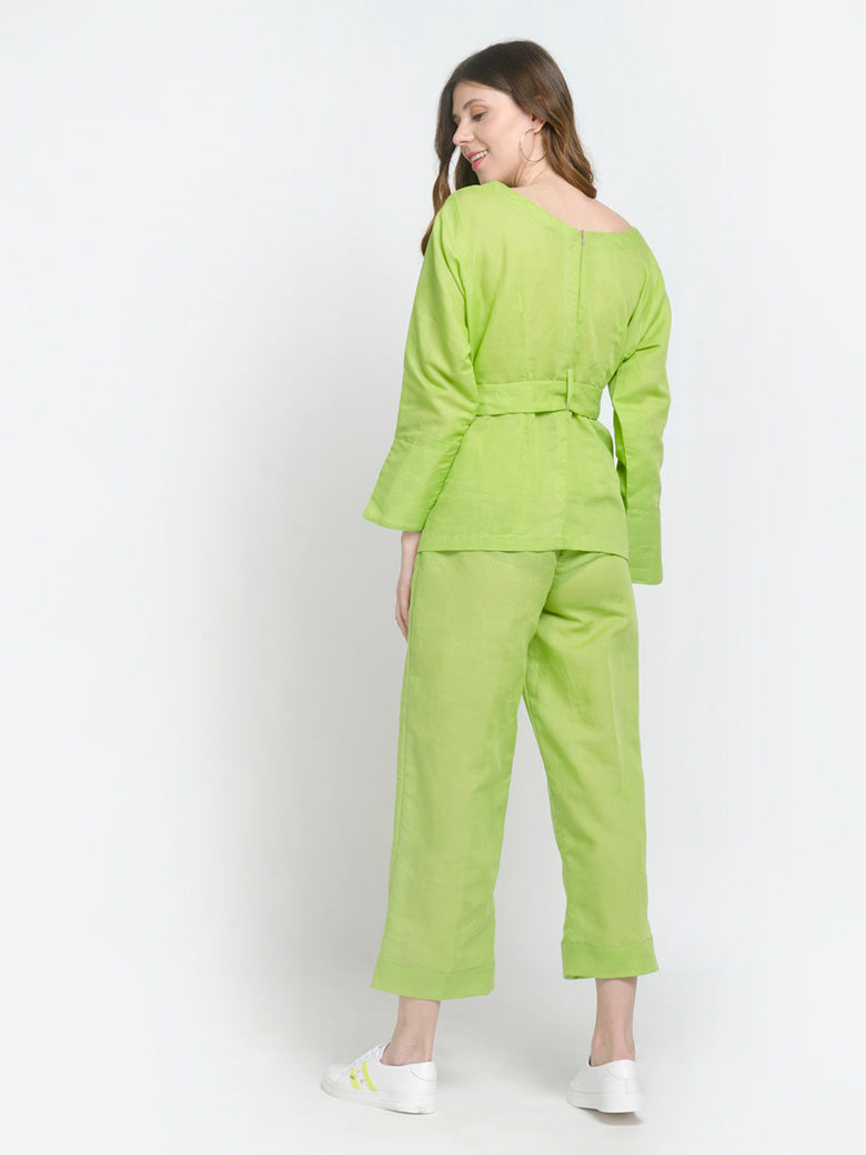 Full Sleeve Shirt With Bow Belt