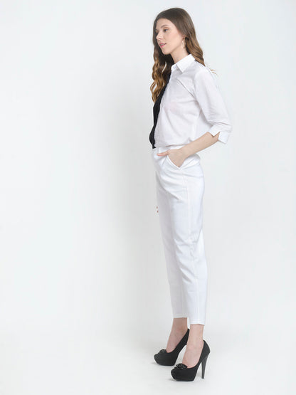 White Formal Crisp Pants