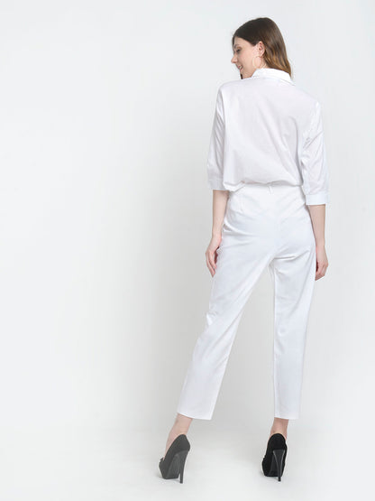 Black & White Colour Block Formal Shirt