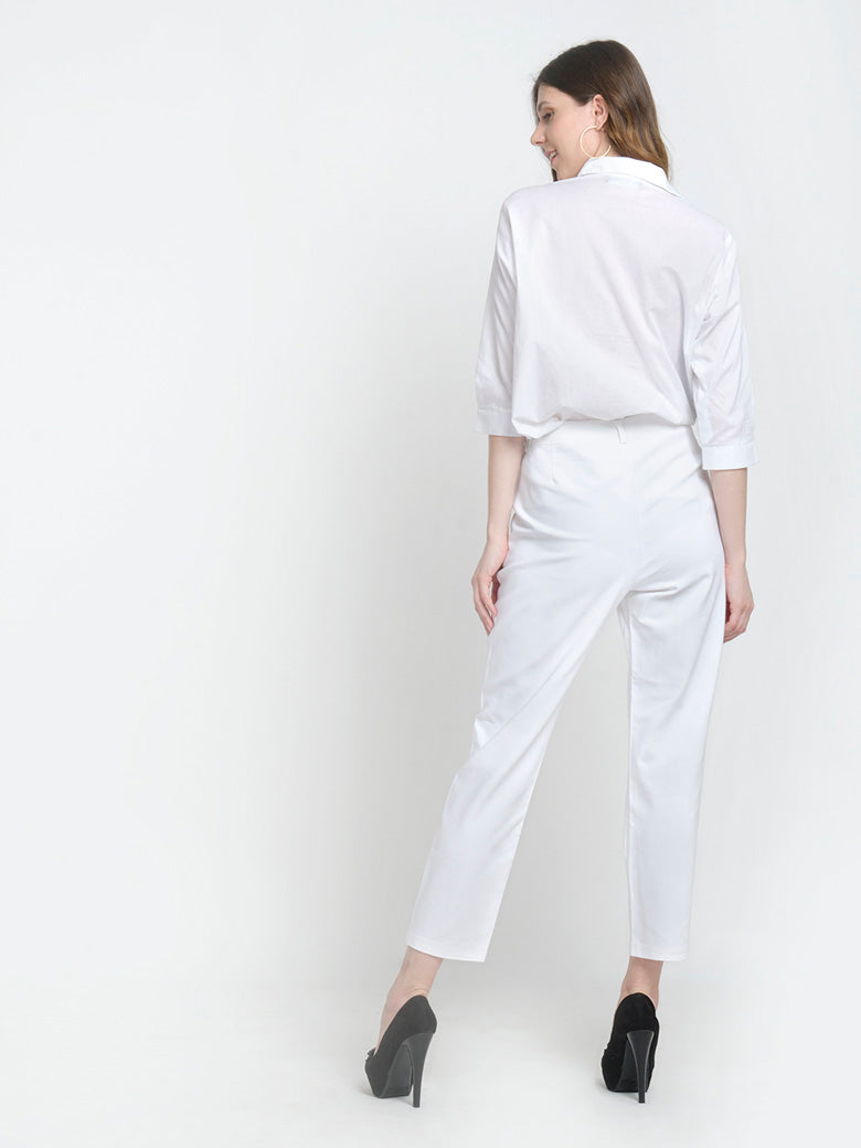 White Formal Crisp Pants