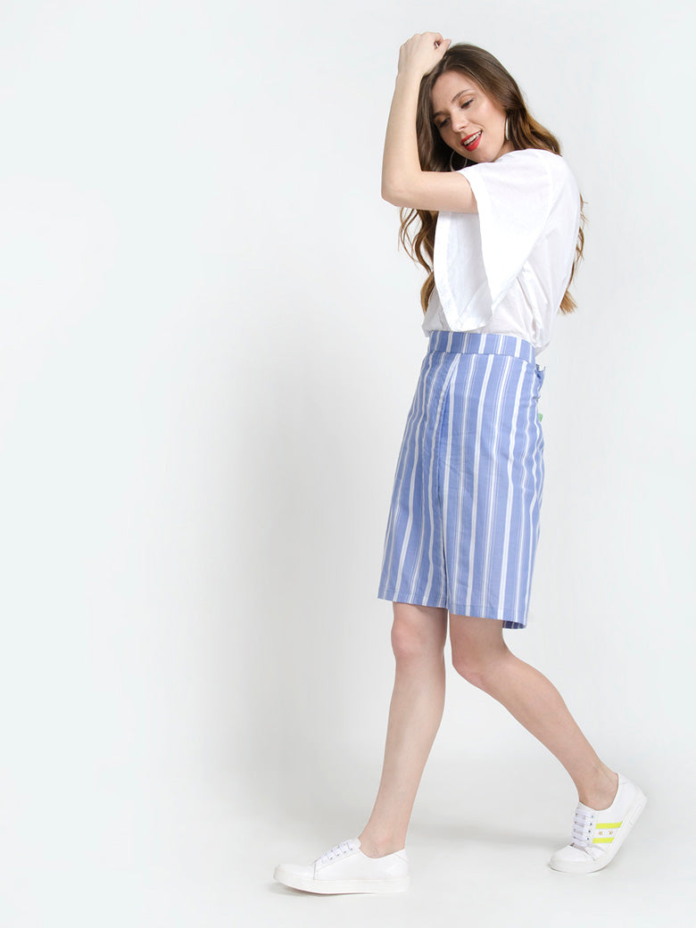 White Kimono Sleeve Straight Collar Top Shirt