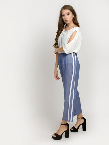 White Cold Shoulder Sleeve Top