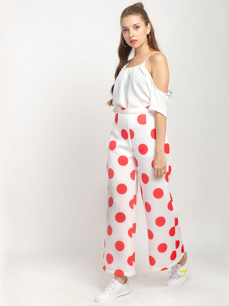 Cold Shoulder White Spaghetti Top