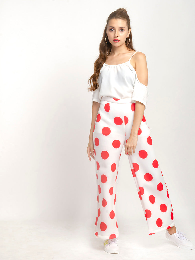 Cold Shoulder White Spaghetti Top