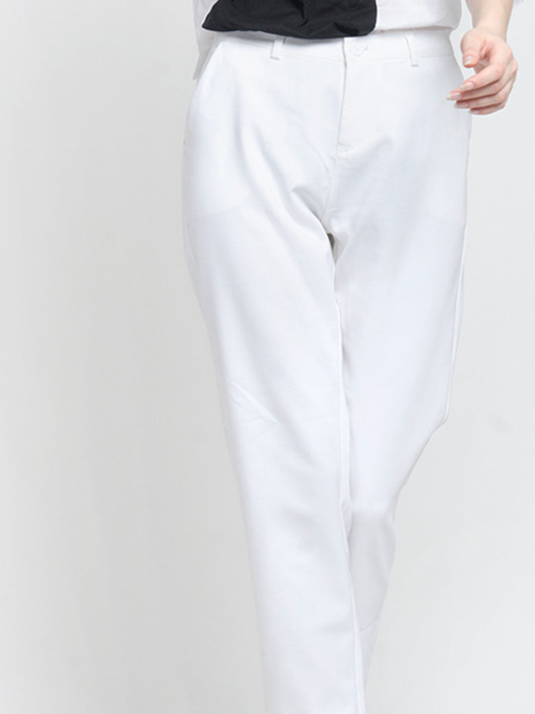 White Formal Crisp Pants
